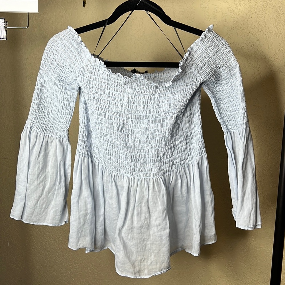 Zara top baby blue size small